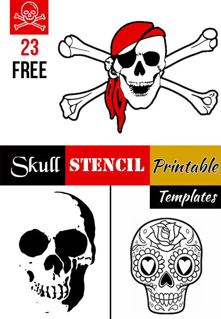 23 Free Skull Stencil Printable Templates | Guide Patterns