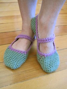 Crochet Mary Jane Slippers Pattern