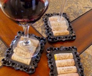 Wine Cork Coasters with Picture Frames