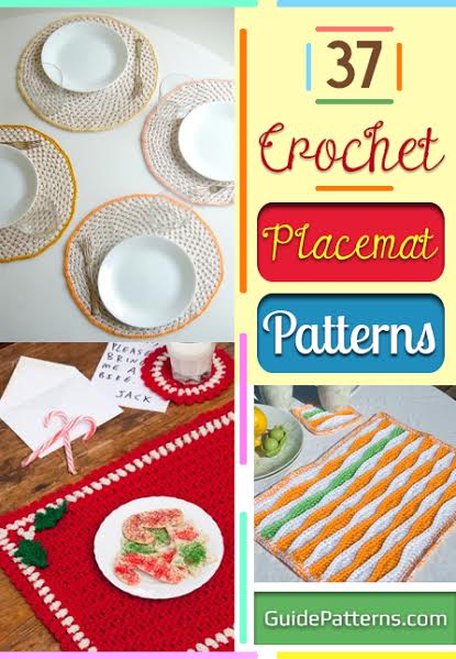 Hand Crochet PLACEMAT  14  x  20 Oval  Lot of 6 pcs 