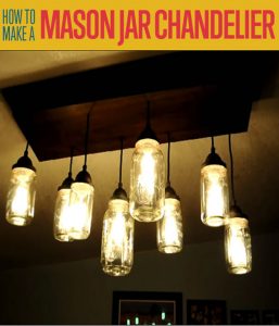 Homemade Mason Jar Chandelier