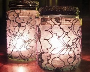 Mason Jar Lanterns at Night