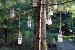 Mason Jar Lanterns in Trees