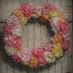Spring Coffee Filter Wreath