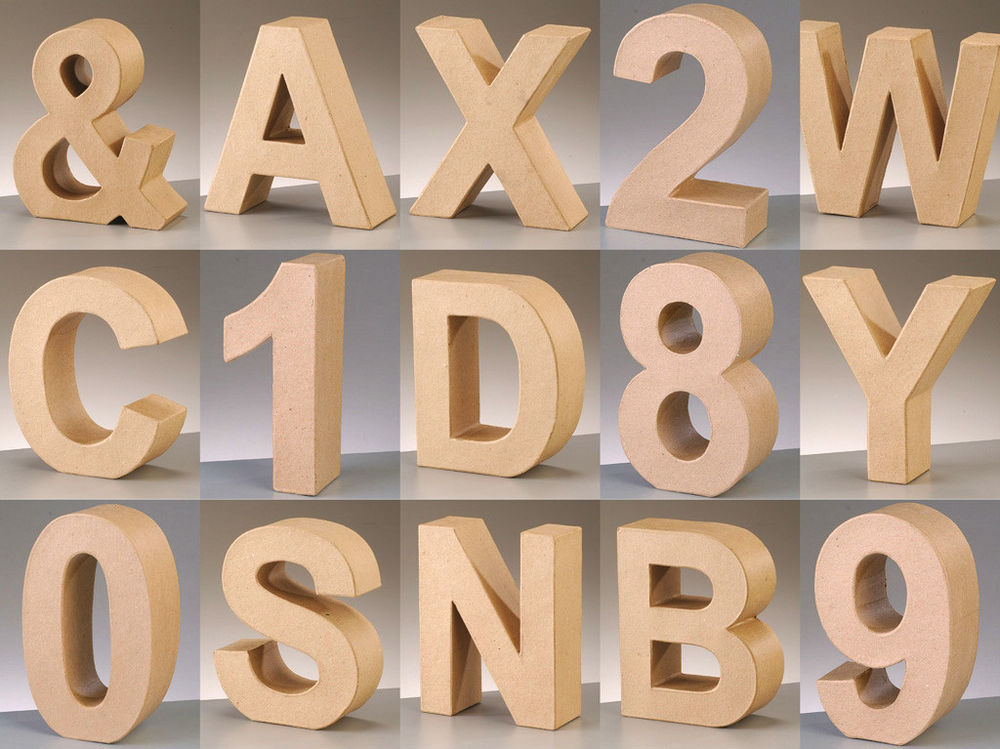 5cm Paper Mache Large Cardboard Letters Shapes & Signs 3D Craft Choose Letter 