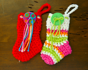 Crocheting Christmas Stockings for Tree Decoration