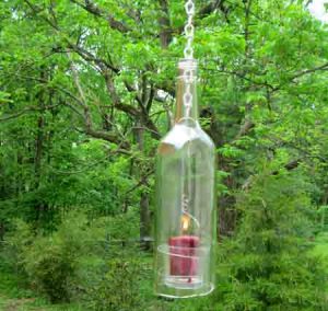 Outdoor Wine Bottle Chandelier