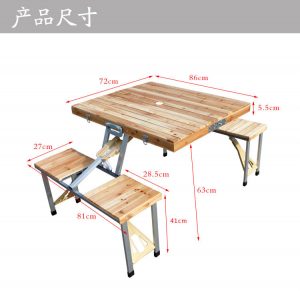 Portable Square Wooden Picnic Table