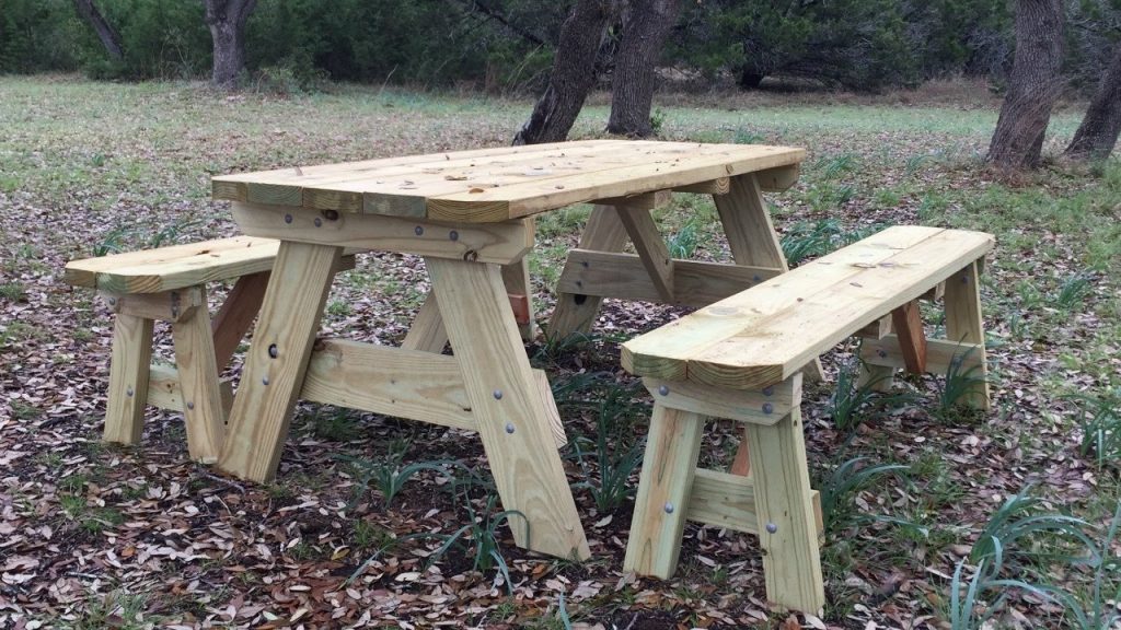 21 Wooden Picnic Tables Plans and Instructions Guide Patterns