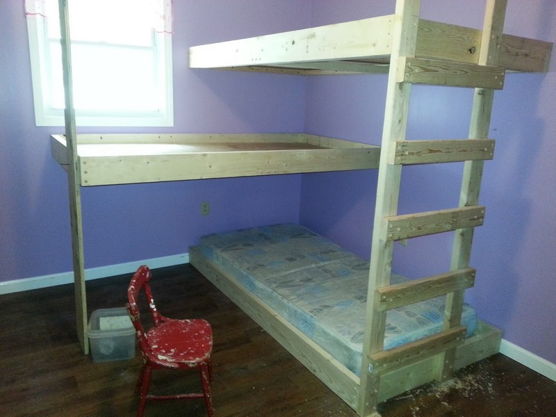 25 Diy Bunk Beds With Plans Guide, Triple Corner Bunk Bed Plans Free