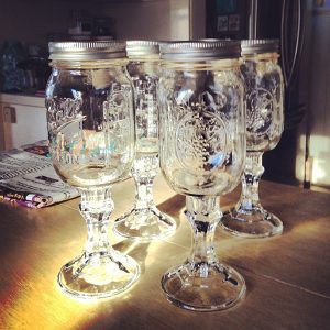 Wine Glass Mason Jars