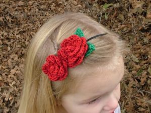 Crochet Rose Headband