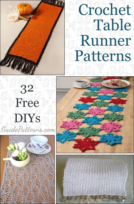32 Free Crochet Table Runner Patterns, Free Easy Crochet Dresser Scarf Patterns