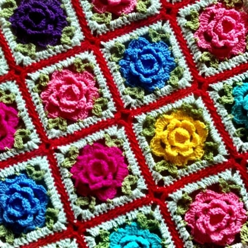 pictures to how crochet step for baby a by blanket step beginners with Crochet to  How Guide  Patterns Free a Rose: Patterns 32