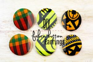 African Button Earrings