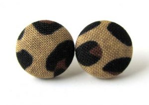 Leopard Button Earrings