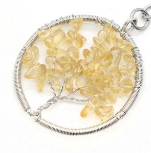 Wire Wrapped Citrine Pendant