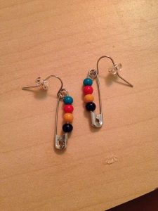 Beaded Safety Pin Earrings