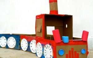 Cardboard Play Train