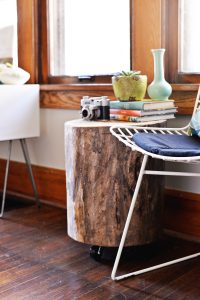 Natural Tree Stump Side Table