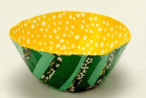 Paper Mache Flower Bowl