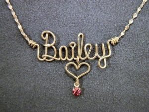 Wire Necklace Letters