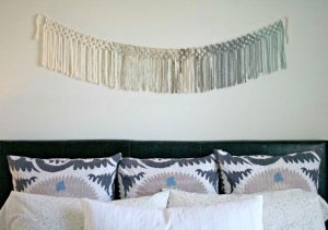 Macrame Wall Hanging above Bed