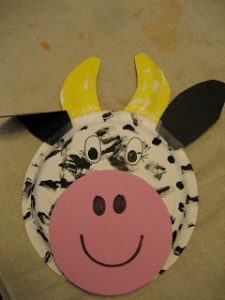 Paper Plate Cow Mask