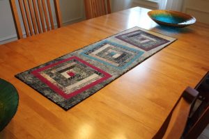 Log Cabin Quilted Table Runner