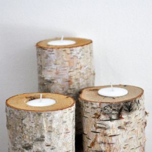 How to Make Birch Log Candle Holders