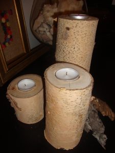 Birch Log Candle Holders