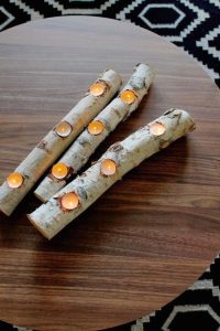 Log Candle Holders