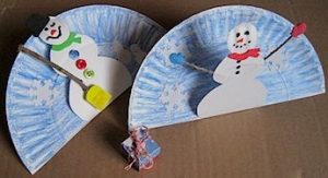 Paper Plate Pop up Snowmen