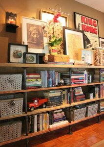 Pipe and Wood Bookshelf