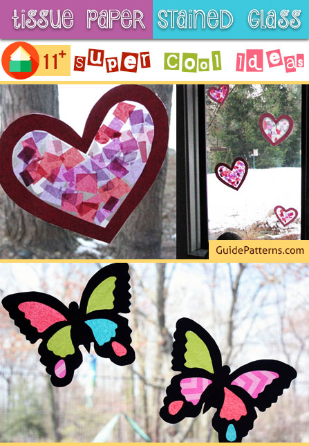 Two Ways to Make Tissue Paper Stained Glass Art for Spring - Fun-A