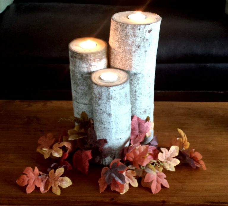 15+ DIY Birch Wood Log Candle Holders Guide Patterns