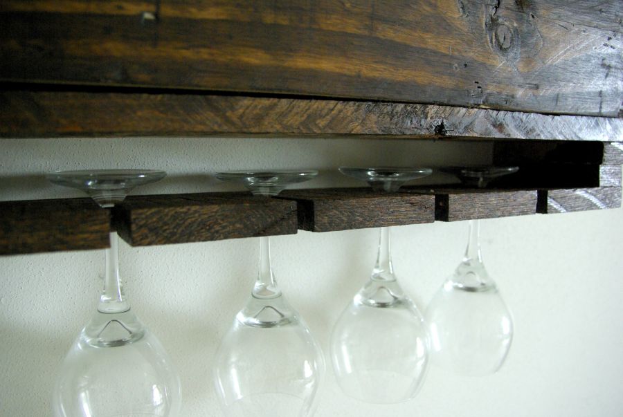33 Diy Wine Glass Racks Guide Patterns, Wood Under Cabinet Wine Glass Rack Plans