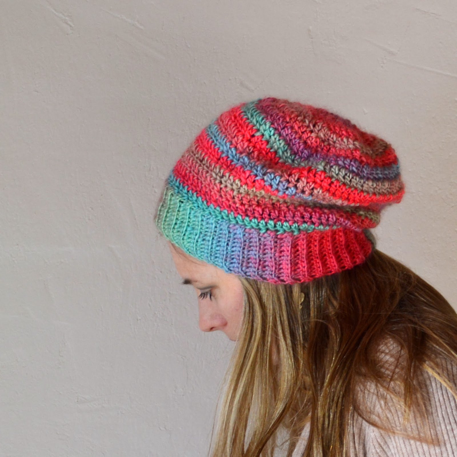 Crochet Hat Pattern Lotte Slouchy Beanie Beret Hat Women Teen Fall