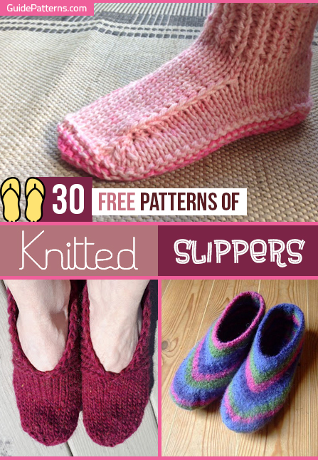 30 Free Patterns of Knitted Slippers | Guide Patterns