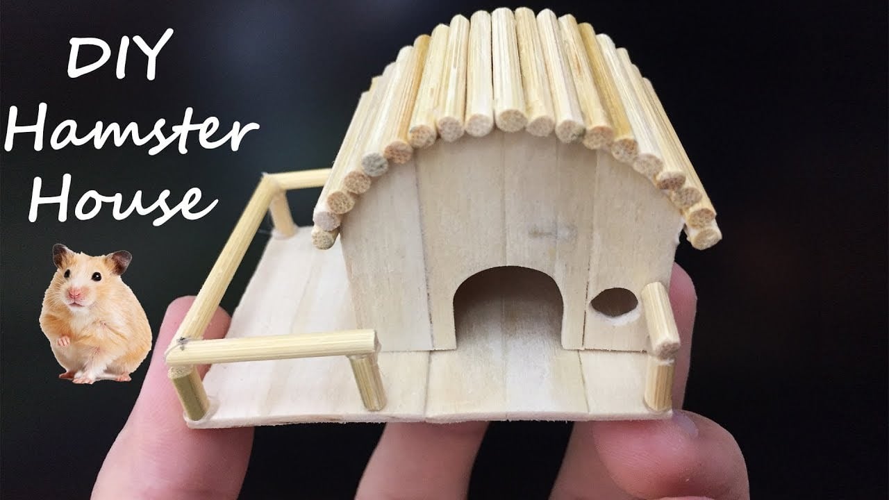 popsicle stick house for hamster