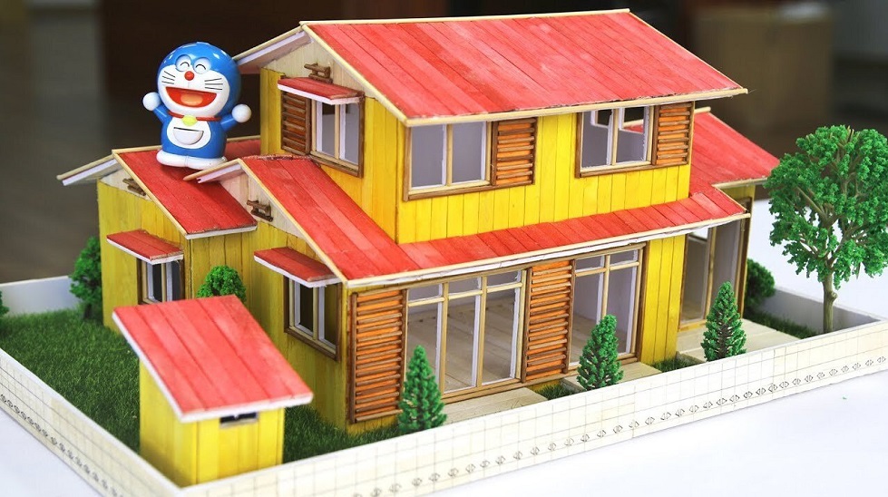 Featured image of post Simple Popsicle Stick House Blueprints The basic house is complete with a roof windows a chimney