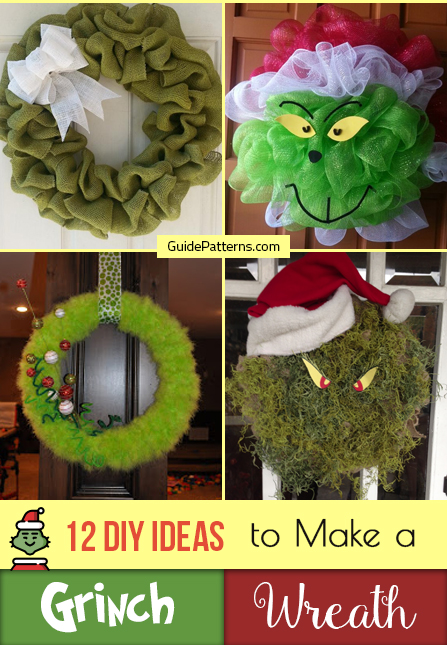 12 DIY Ideas to Make a Grinch Wreath | Guide Patterns