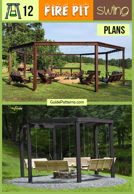 12 Fire Pit Swing Plans Guide Patterns, Outdoor Fire Pit Ideas With Swings