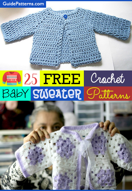 25 Free Crochet Baby Sweater Patterns Guide Patterns | chegos.pl