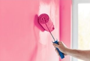 Example of painting with hot pink paint